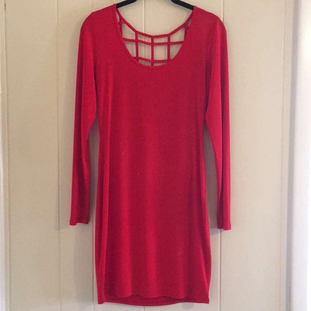 Red Open Back Dress